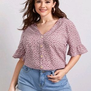 Plus size floral shirt